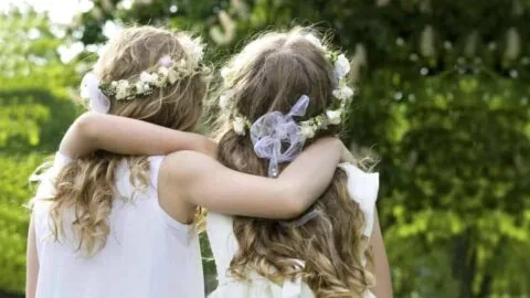 Two,Girls,On,The,Walk,-,First,Communion